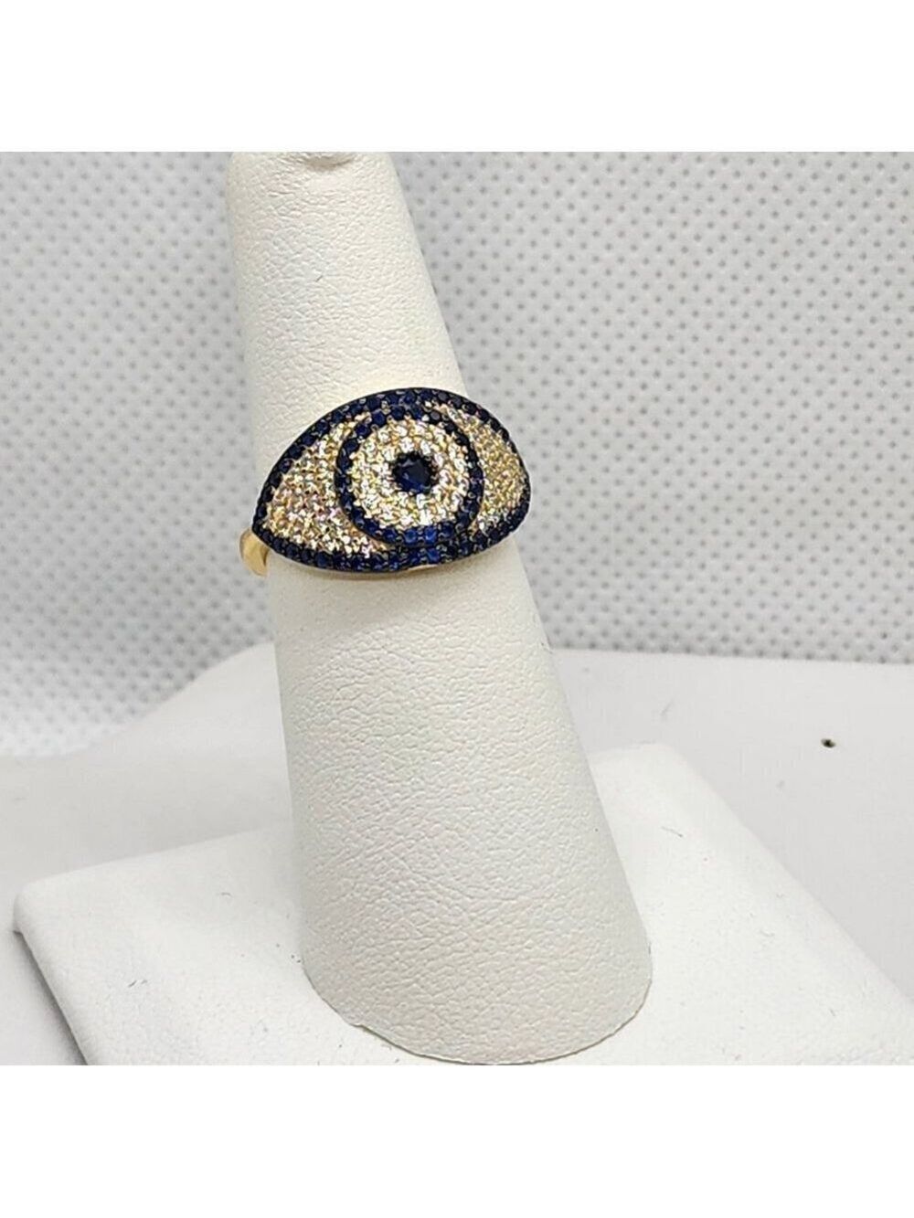 Brand New Sterling Silver 925 Blue Evil Eye Ring